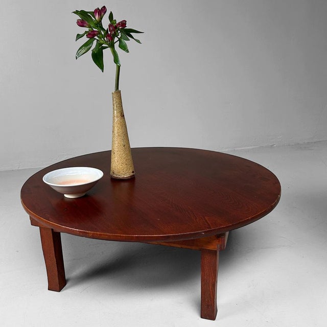 Shōwa Traditional Round Low Table, Japan, 1960s For Sale - Image 14 of 15