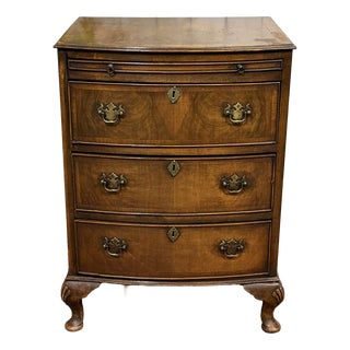 Vintage English Walnut Chest of Drawers, 1950s For Sale