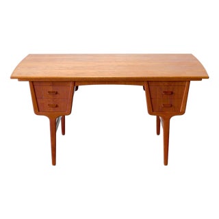 1960s Munch Møbler Teak Double Sided Expanding Desk With Draw Leaves Designed by Carl Aage Skov For Sale