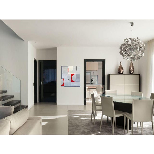 Textile Abstract "Red Eclipse" Original Artwork by Heny Steinberg For Sale - Image 7 of 9