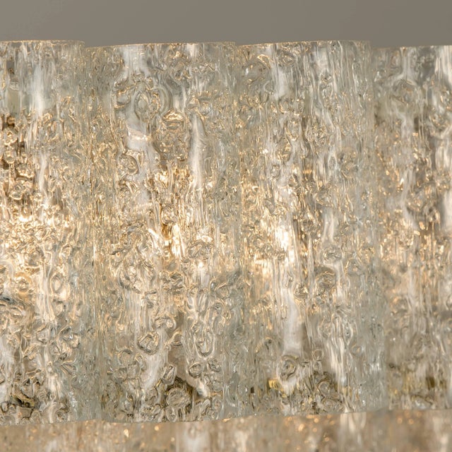 Metal Large Glass Brass Light Fixtures from Doria, Germany, 1969, Set of 3 For Sale - Image 7 of 18