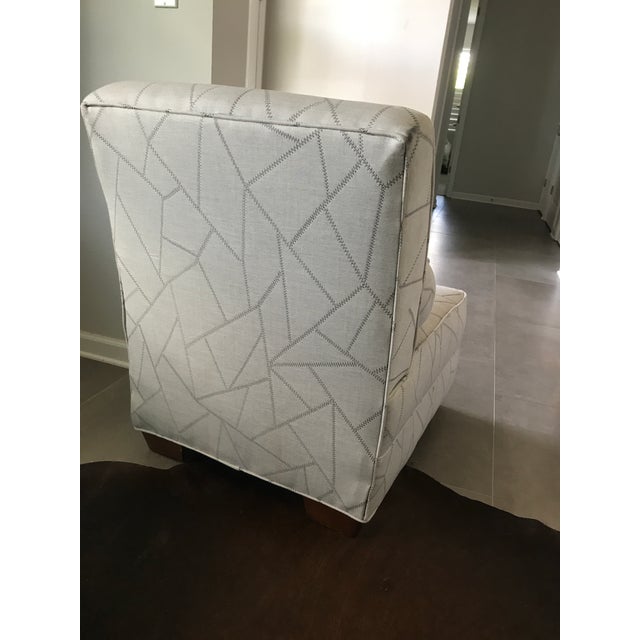 Custom Upholstered Slipper Chair With Matching Bolster Pillow For Sale - Image 11 of 12