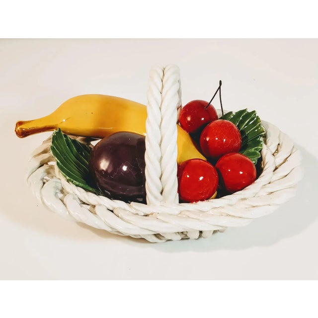 Italian Vintage Italian Fruit Basket Porcelain For Sale - Image 3 of 11