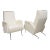 Pair of Italian Mid-Century Lounge Chairs Upholstered in Boucle Fabric For Sale