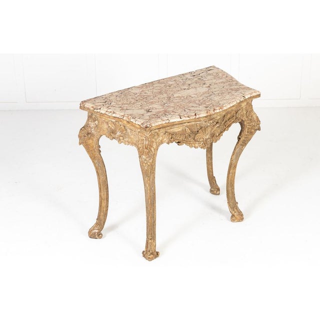 Small 18th century italian silver gilt console table this lovely, elegant table has a silvered and gilded finish, a...