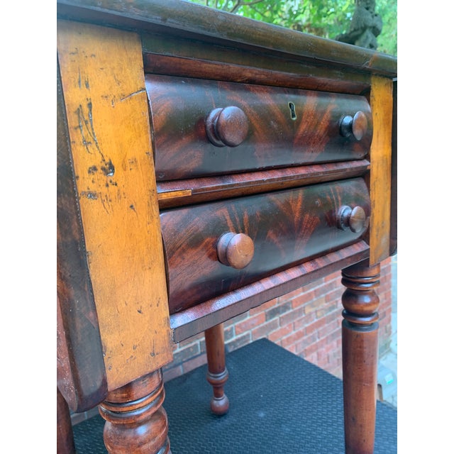 19th Century Early American Drop Leaf Table With 2 Drawers Chairish
