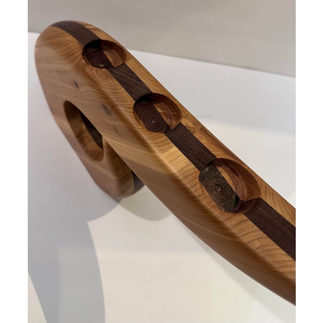 Two-Tone Wood Carved Tea Light Candle Holder For Sale - Image 4 of 9