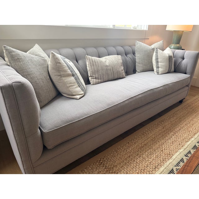 2020s Custom Tufted Sofa With Feather/Down Bench Cushion For Sale - Image 5 of 12