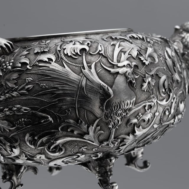 Antique Italian Silver Three Piece Tea Set by G.Accarisi, 1890, Set of 3 For Sale - Image 17 of 18