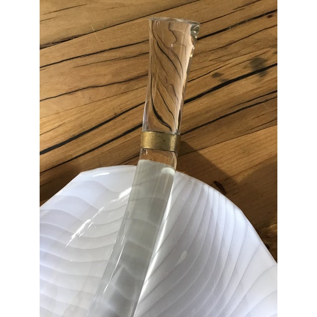 A Beautiful pair of Vintage Glass White Leaf Decorative Murano Glass Art Pieces Made in Italy., No chips , cracks or...