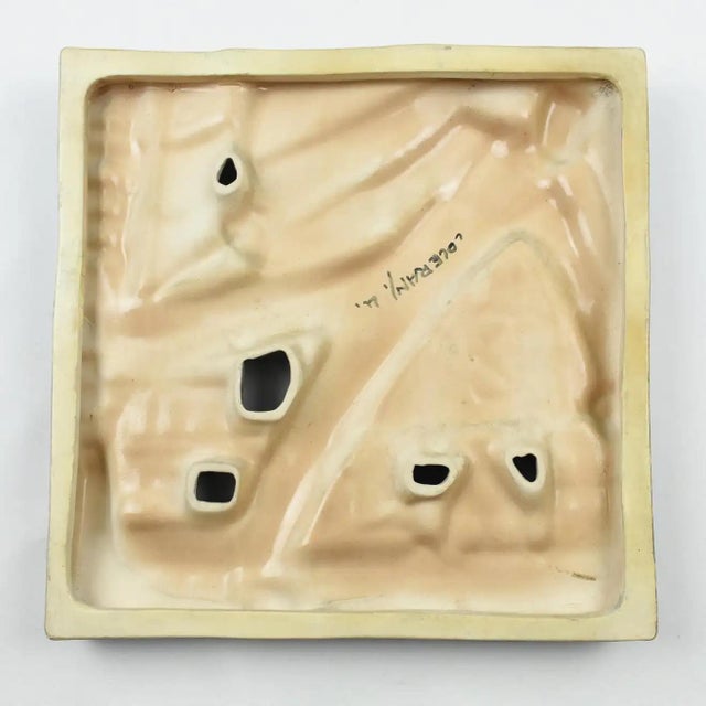 Ceramic Rene Boschmans for Coceram Cubist Ceramic Tile With Masonic Sign - Set of 3 Pieces For Sale - Image 7 of 12