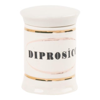 Antique-Style Small Ceramic Apothecary Jar - Diprosicc For Sale
