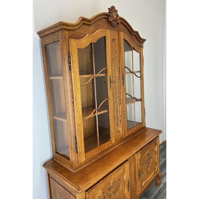 Vintage French Louis XVI Style Oak Display Bookcase For Sale - Image 10 of 12