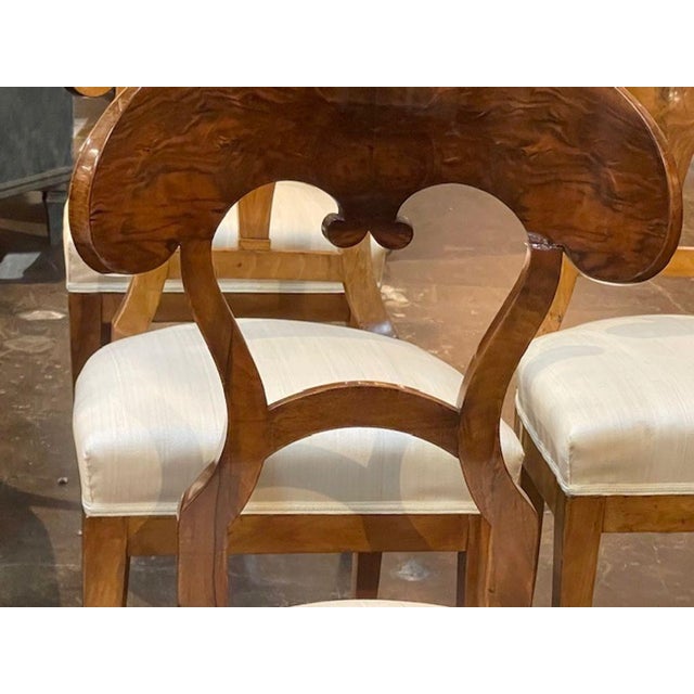 Set of 8 Biedermeier Walnut Dining Chairs For Sale - Image 4 of 10