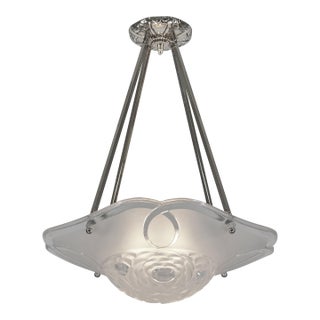 French Art Deco Pendant Light by Degue 1930 France For Sale