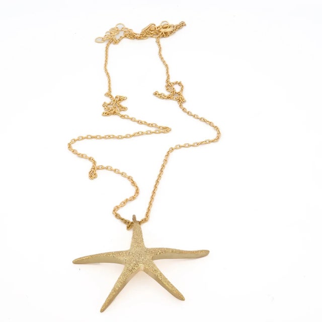 Early 21st Century Sea Whisper Starfish Gold Vermeil Necklace For Sale - Image 5 of 9