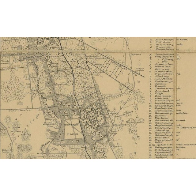 Black Large Antique Map of Java & Madura with Batavia Inset, 1870s For Sale - Image 8 of 15