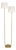 Polly Double Arm FloorLamp, Natural Brass with Oyster Wave Pleat Shade For Sale