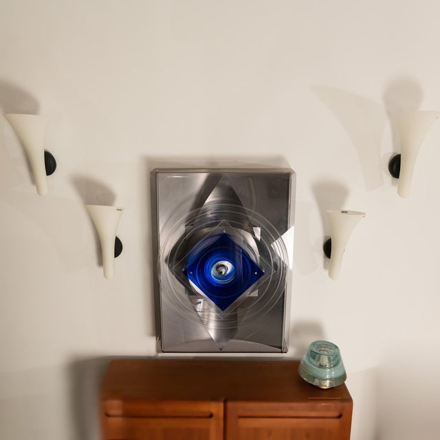 Opaline Murano Glass Sconces by Carlo Nason, 1980s, Set of 4 For Sale - Image 4 of 8