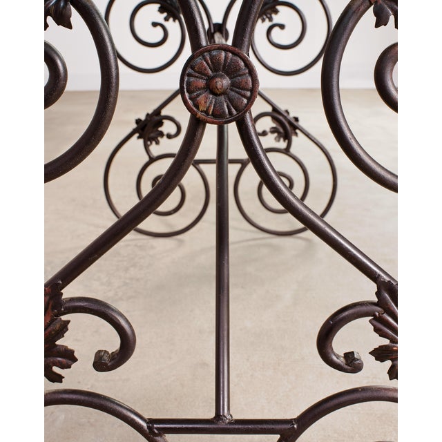 Metal Italian Scrolled Iron Patio Garden Dining Table For Sale - Image 7 of 18