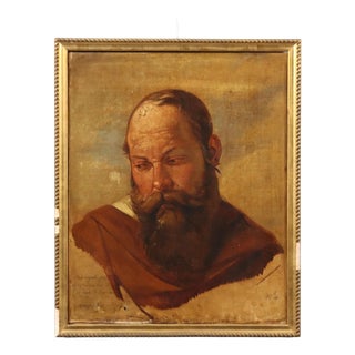 Filippo Marsigli, Portrait, Oil on Paper on Canvas For Sale