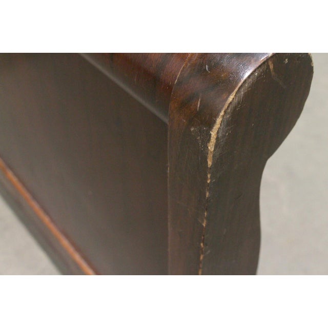 Mid 20th Century Solid Walnut Full Size Bed Frame Set For Sale - Image 6 of 7