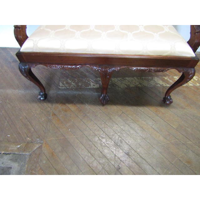 Chippendale Style Solid Mahogany Settee For Sale - Image 6 of 7