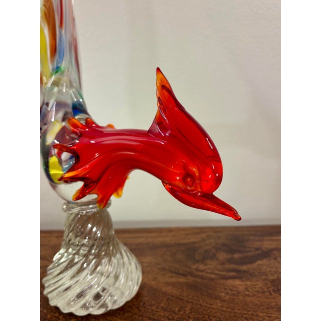 Transparent 1960s Murano Hand Blown Glass Pheasant Sculpture, Made in Italy For Sale - Image 8 of 11