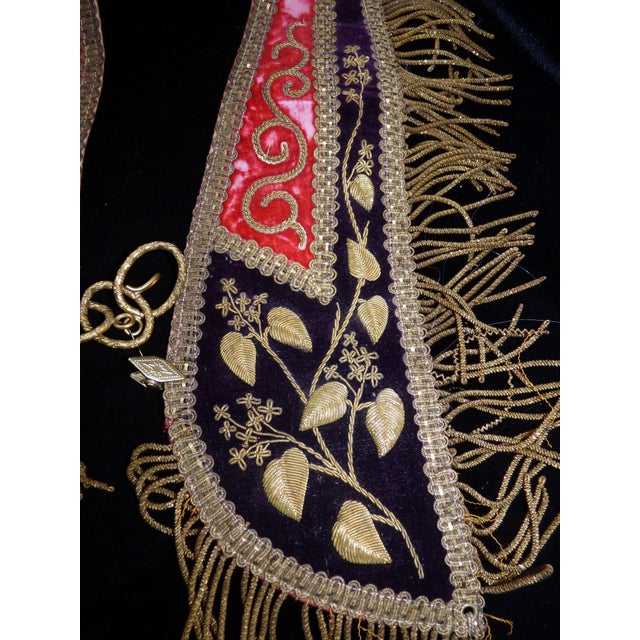 American 1880s Frank Henderson Knights Templar Officer's Collar Silk & Gold Bullion For Sale - Image 3 of 6