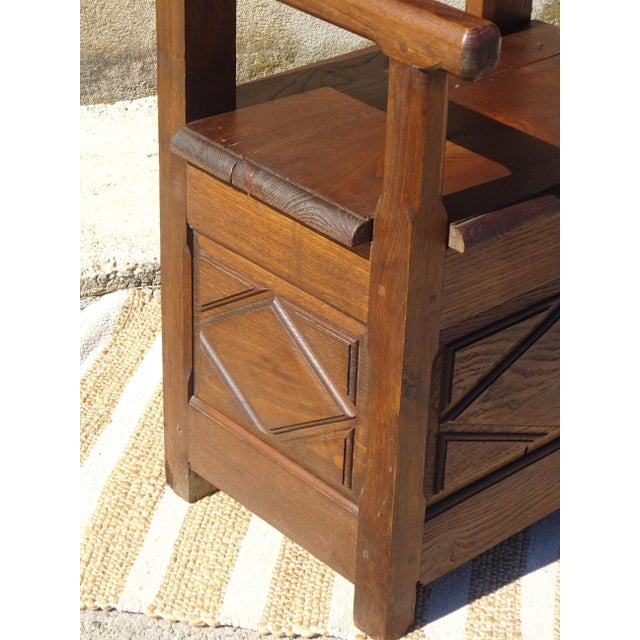 Louis XIII Wooden Chest Armchair For Sale - Image 6 of 13