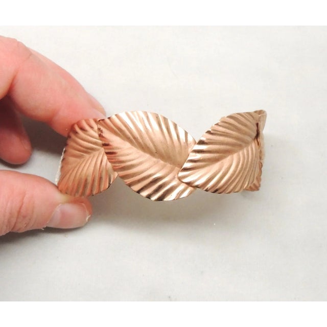 Vintage Signed Napier Overlapping Leaves Cuff Bracelet, 1982 For Sale In Philadelphia - Image 6 of 8