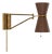 Gable Swing Arm Sconce, Antique Natural Brass with Russet Shade For Sale