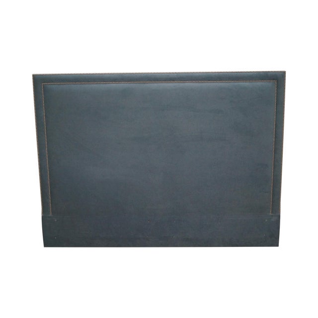 Custom Blue Upholstered King Size Headboard | Chairish