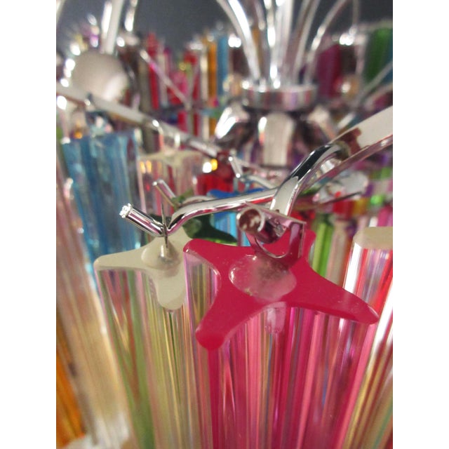 Italian Multicolored Quadriedri Murano Glass Chandeliers, 1990s, Set of 2 For Sale - Image 16 of 18