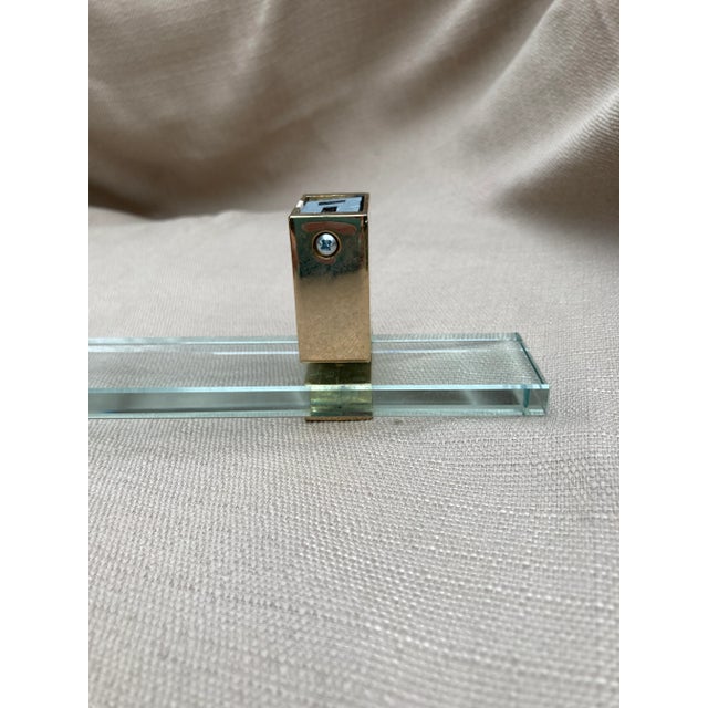 Metal 1990s Arte Fontana Art Glass Italian Brass 24" Towel Bar For Sale - Image 7 of 8