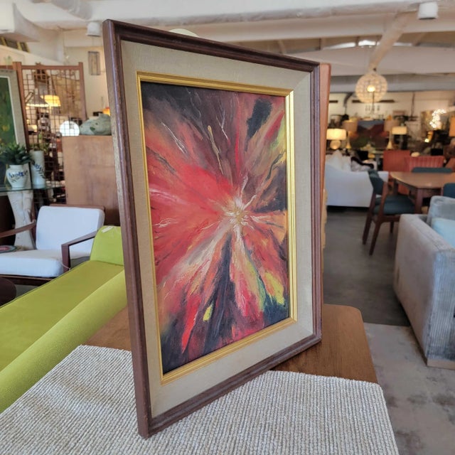 1960s Mid Century Modern Abstract Original Painting For Sale - Image 5 of 10