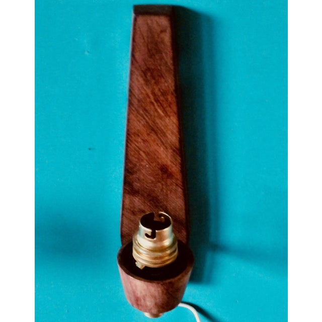 1960s Vitrika Teak Wall Lights in Turquoise Lampshade, Denmark, 1960s, Set of 2 For Sale - Image 5 of 10