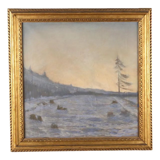 Guido Cinotti, Landscape, Pastel on Paper, Framed For Sale