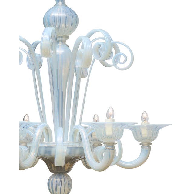 Glass Classic Venetian Glass Chandelier, Iridescent, Murano, Italy For Sale - Image 7 of 9