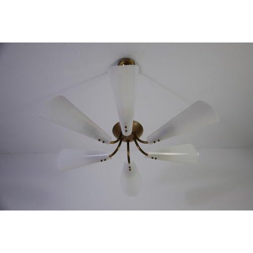 Metal Vintage Italian Sputnik Chandelier in Brass, 1950s For Sale - Image 7 of 14