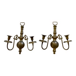 Vintage Brass Wall Sconces- a Pair For Sale