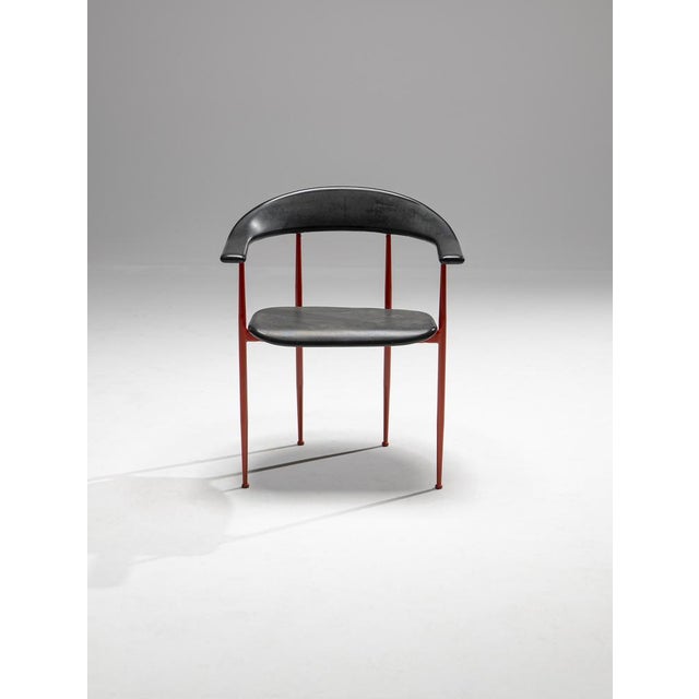 Black P40 Armchair attributed to Giancarlo Vegni and Gianfranco Gualtierotti for Fasem, Italy, 1980s For Sale - Image 8 of 8