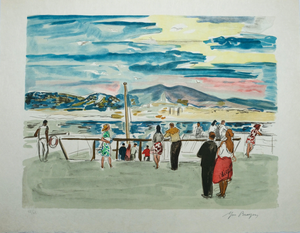 Yves Brayer, La Corniche, Lithograph