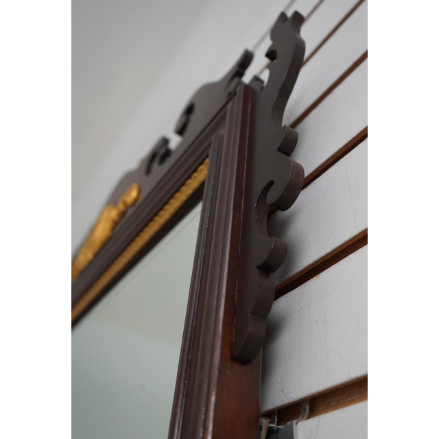 Chippendale Mahogany Mirror W. Gold Trim For Sale - Image 4 of 10