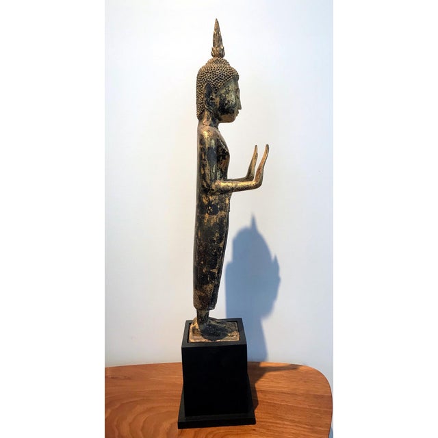 Antique Giltwood Buddha Statue Southeast Asia For Sale In Atlanta - Image 6 of 12