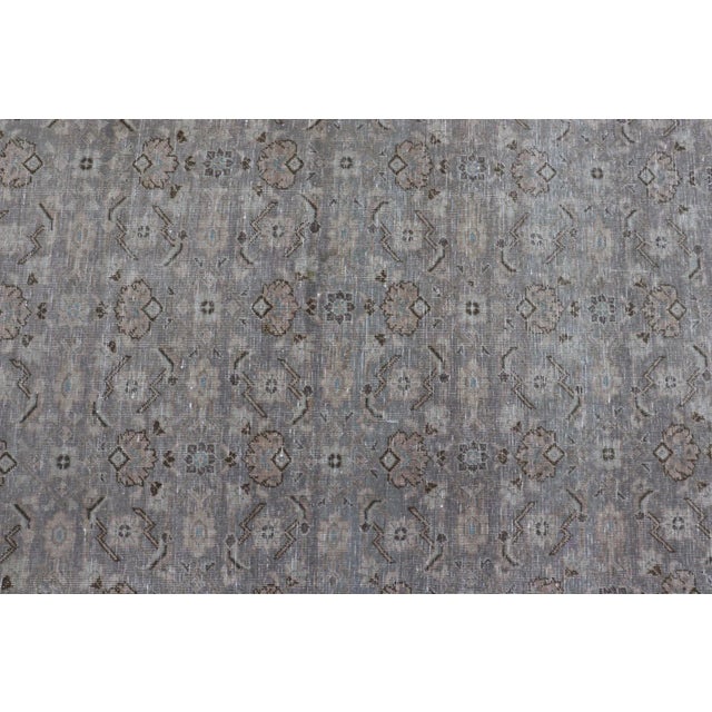 Antique Persian Tabriz Rug in All-Over Herati in Shades of Lavender and Tan For Sale - Image 4 of 12