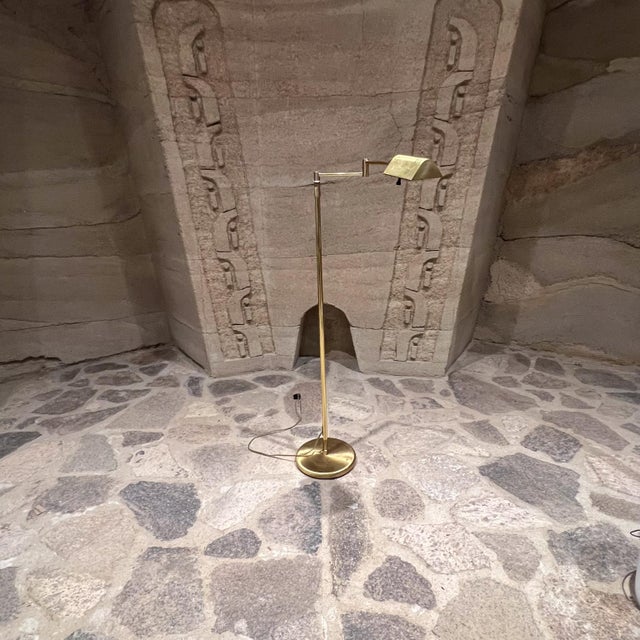 1980s 1980s Brass Pharmacy Floor Lamp Holtkötte , Adjustable Germany For Sale - Image 5 of 15