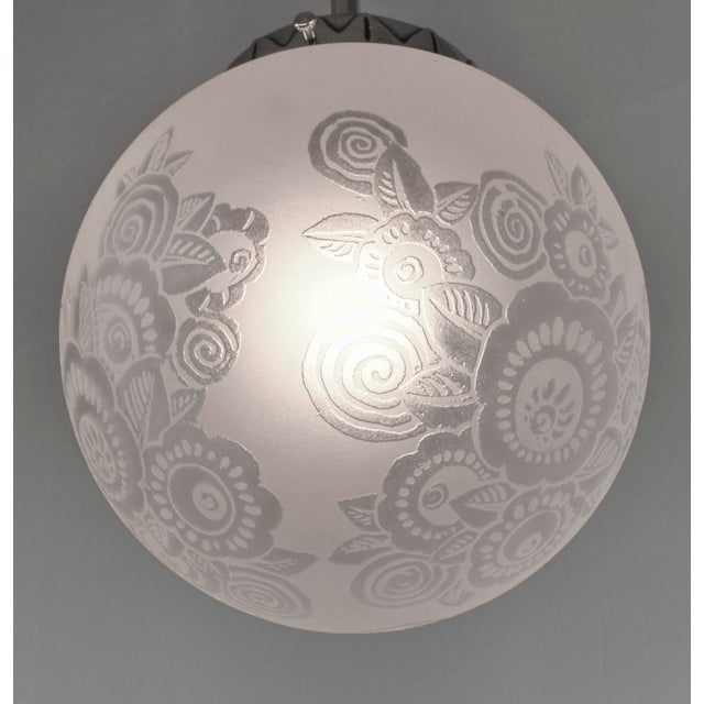French Art Deco Pendant Light by Leune - 1925 France For Sale - Image 9 of 16