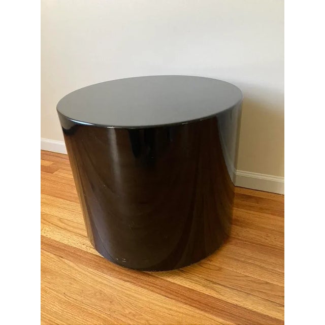 Plastic Black Pedestal Table or Side Cocktail Table in Glossy Plastiglas by Peter Pepper Products, 1970s, Signed For Sale - Image 7 of 12