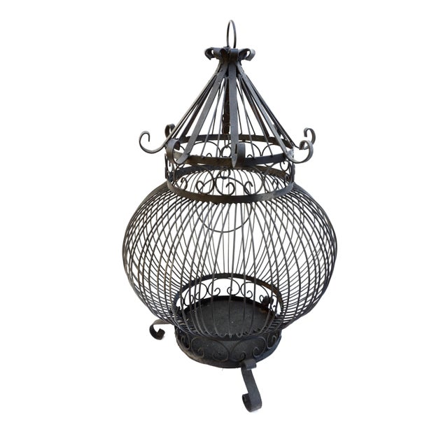 Antique Wrought Iron Birdcage Large Scale Victorian Gothic